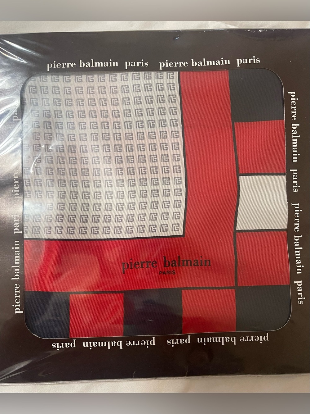 Pierre Balmain Paris Scarf – NWT Sealed Vintage Designer Scarf Monogram French